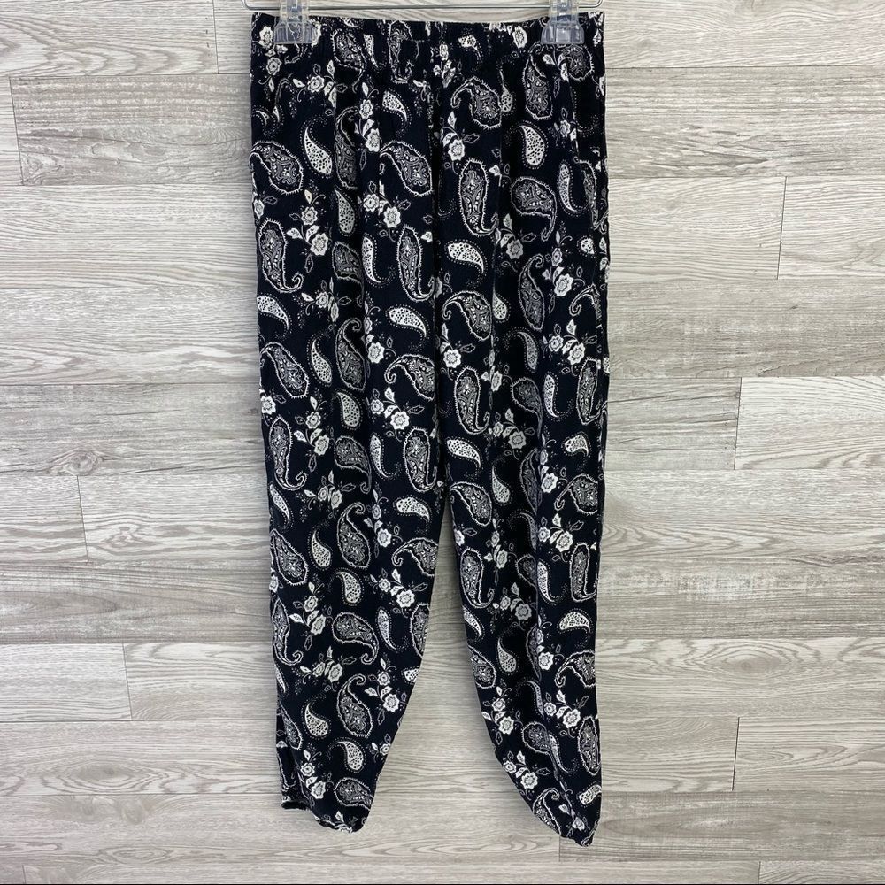 Black & White Boho Comfort Harem Pants Trousers